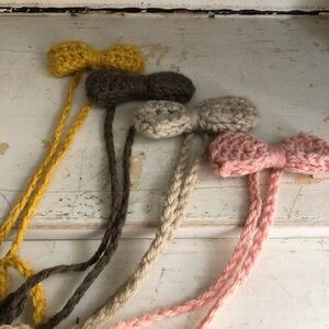 Handmade Crochet Bow Hair Ties/kids Hair Ties